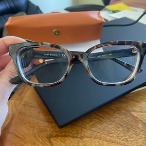 Tory Burch blue tortoiseshell eyeglass frames